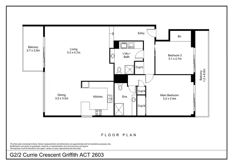 Floorplan of Homely apartment listing, G2/2 Currie Crescent, Griffith ACT 2603
