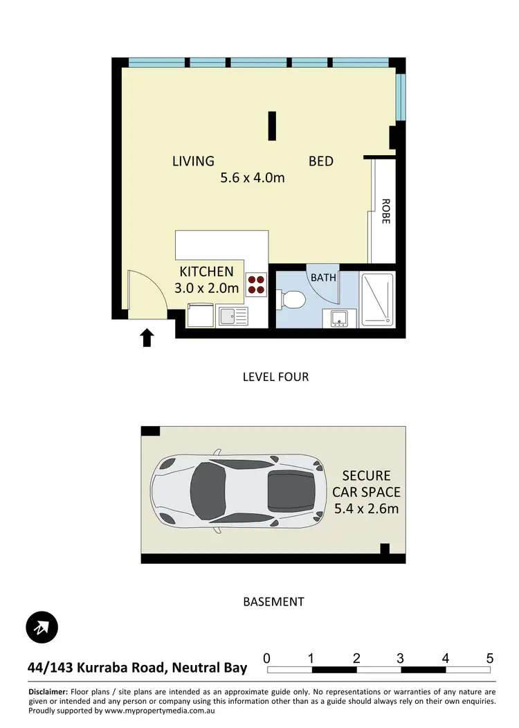 Floorplan of Homely studio listing, 44/143 Kurraba Road, Neutral Bay NSW 2089