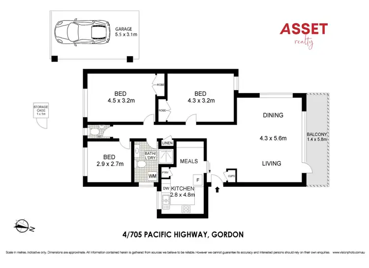 Floorplan of Homely unit listing, 4/705 Pacific Highway, Gordon NSW 2072