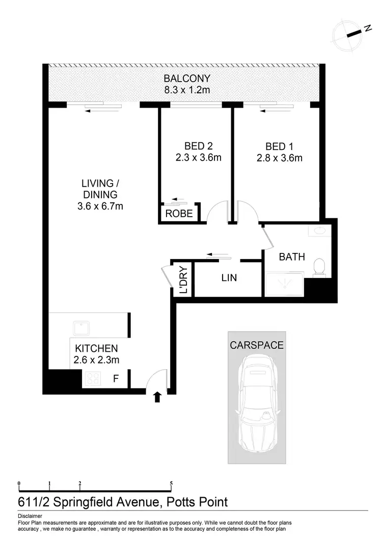Floorplan of Homely apartment listing, 611/2 Springfield Avenue, Potts Point NSW 2011