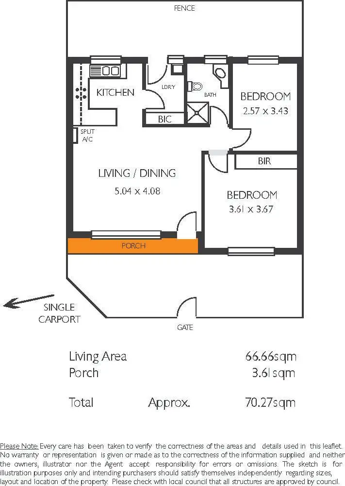 Floorplan of Homely unit listing, 2/20 Donald Street, St Marys SA 5042