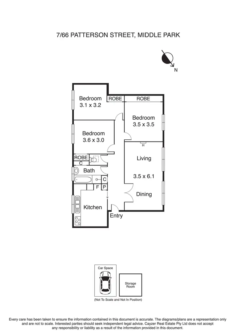 Floorplan of Homely apartment listing, 7/66 Patterson Street, Middle Park VIC 3206