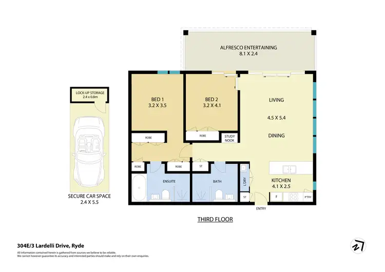 Floorplan of Homely apartment listing, 304e/3 Lardelli Drive, Ryde NSW 2112