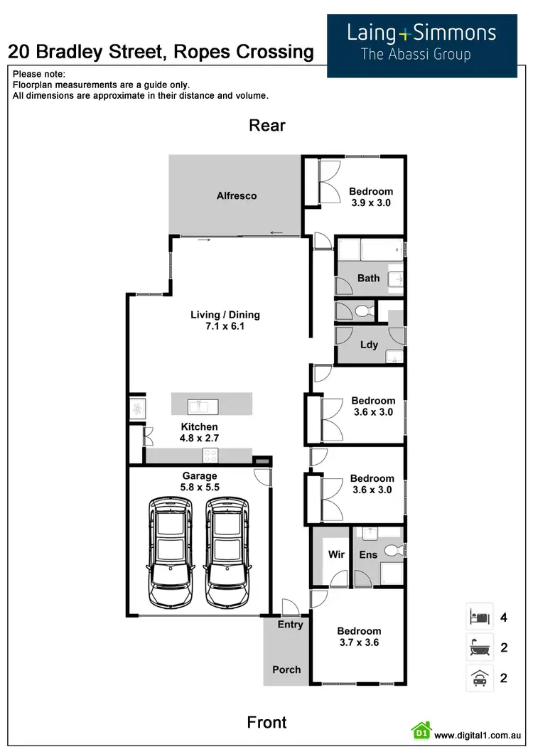 Floorplan of Homely house listing, 20 Bradley Street, Ropes Crossing NSW 2760