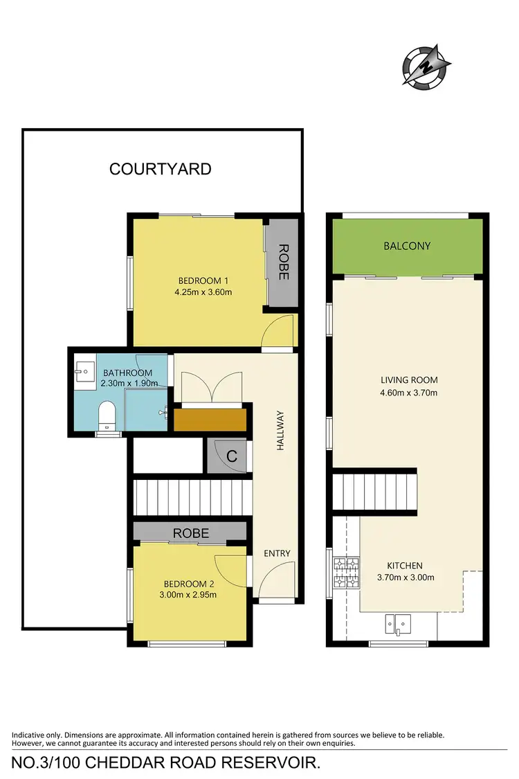 Floorplan of Homely townhouse listing, 3/100 Cheddar Road, Reservoir VIC 3073