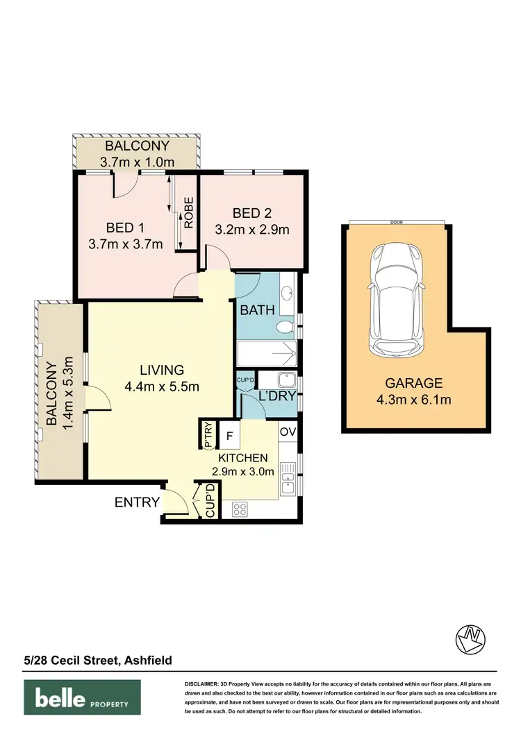Floorplan of Homely unit listing, 5/28 Cecil Street, Ashfield NSW 2131