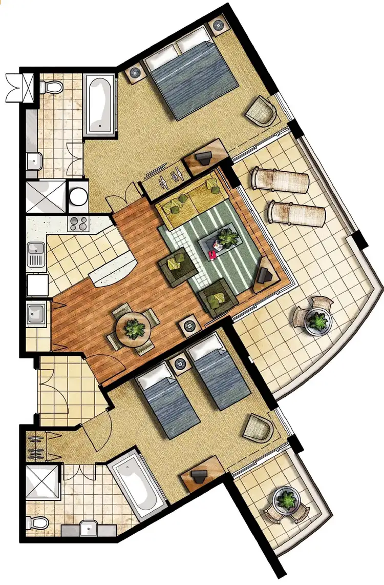 Floorplan of Homely apartment listing, 4218-19/9 Gunnamatta Avenue, Kingscliff NSW 2487