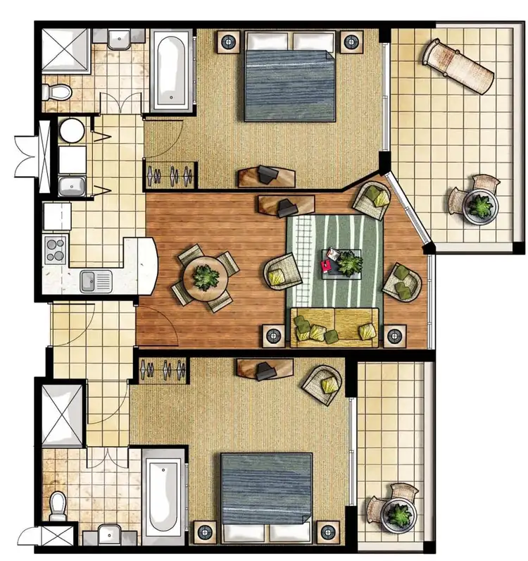 Floorplan of Homely apartment listing, 7108-09/9 Gunnamatta Avenue, Kingscliff NSW 2487