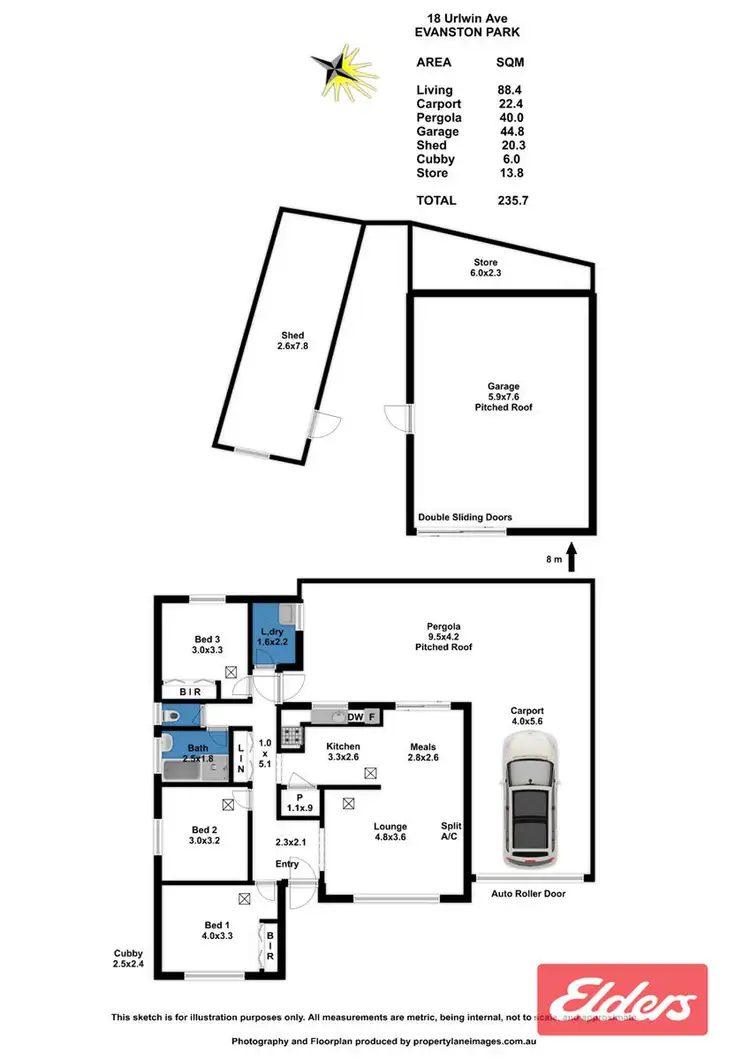 Floorplan of Homely house listing, 18 Urlwin Avenue, Evanston Park SA 5116