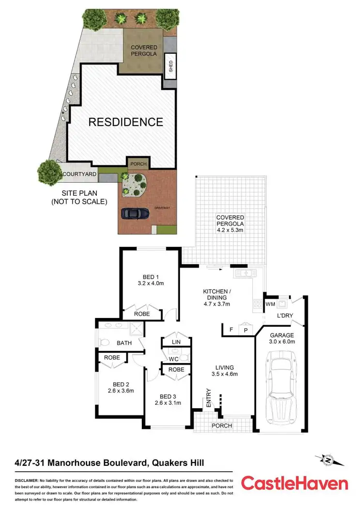 Floorplan of Homely villa listing, 4/27 Manorhouse Boulevard, Quakers Hill NSW 2763