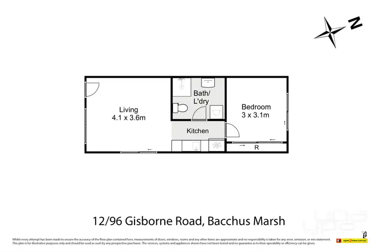 Floorplan of Homely unit listing, 12/96 Gisborne Road, Bacchus Marsh VIC 3340