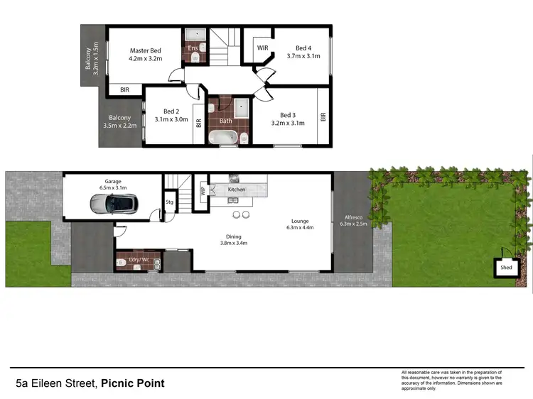 Floorplan of Homely semi-detached listing, 5A Eileen Street, Picnic Point NSW 2213