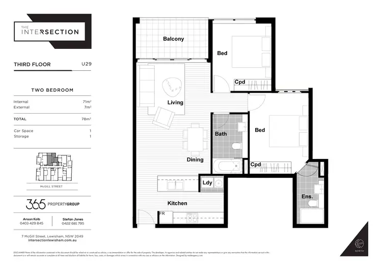 Floorplan of Homely apartment listing, 29/7-15 McGill Street, Lewisham NSW 2049