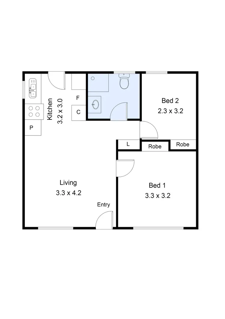 Floorplan of Homely unit listing, 1/36 Sturt Street, Glenelg North SA 5045
