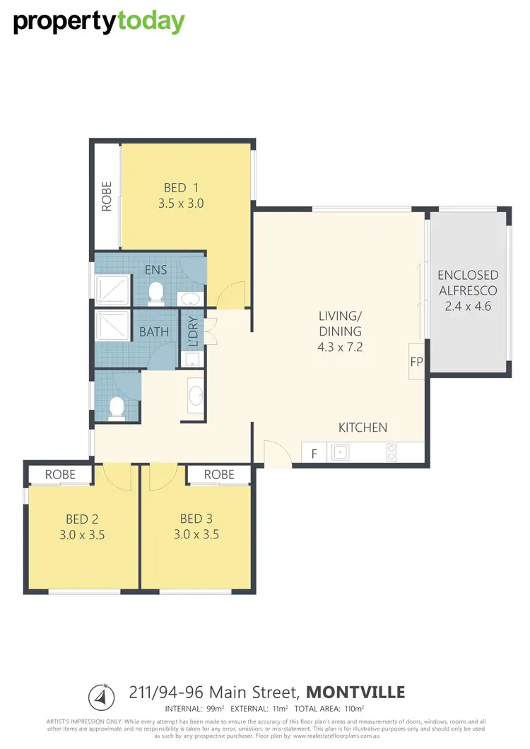 Floorplan of Homely apartment listing, 211/94-96 Main Street, Montville QLD 4560