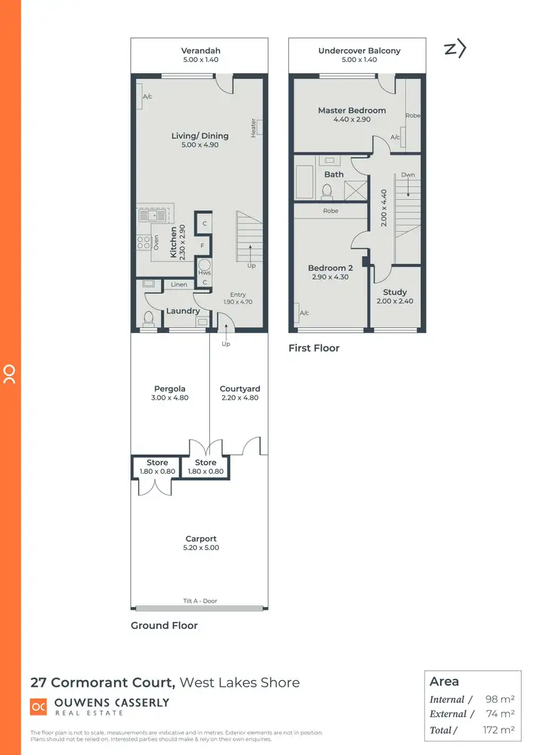 Floorplan of Homely townhouse listing, 27 Cormorant Court, West Lakes Shore SA 5020