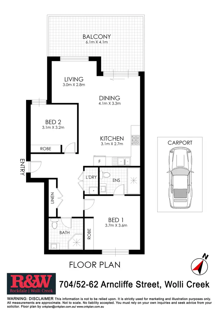 Floorplan of Homely apartment listing, 704/52-62 Arncliffe Street, Wolli Creek NSW 2205