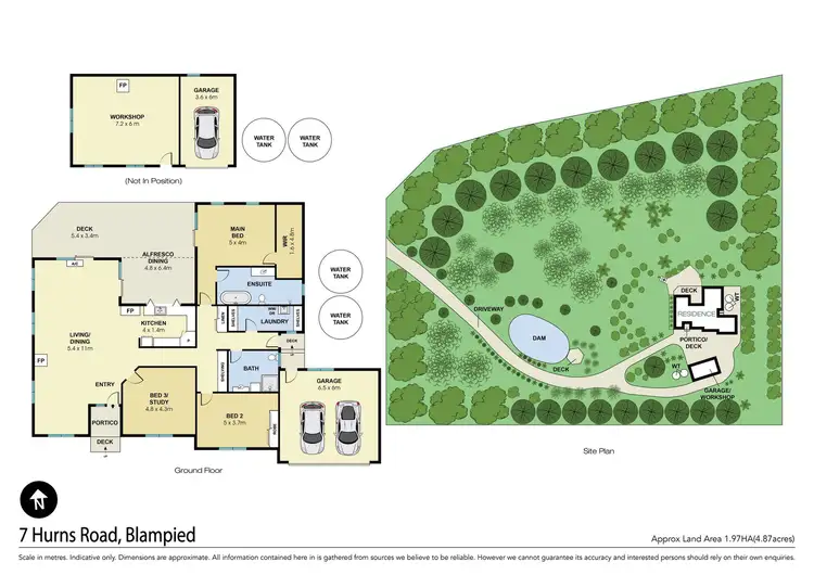 Floorplan of Homely rural property listing, 7 Hurns Road, Blampied VIC 3364