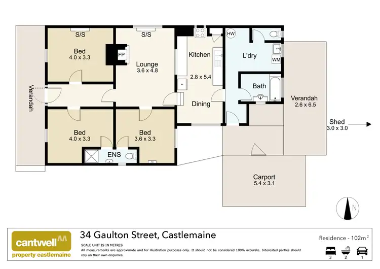 Floorplan of Homely house listing, 34 Gaulton Street, Castlemaine VIC 3450
