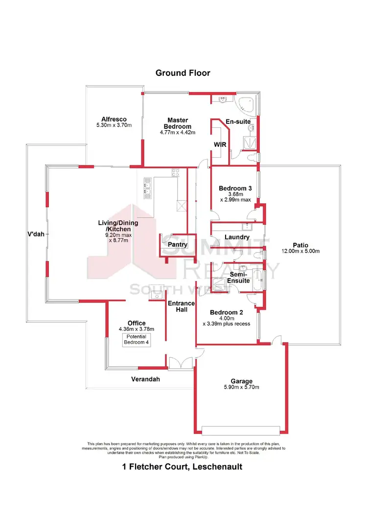 Floorplan of Homely house listing, 1 Fletcher Court, Leschenault WA 6233