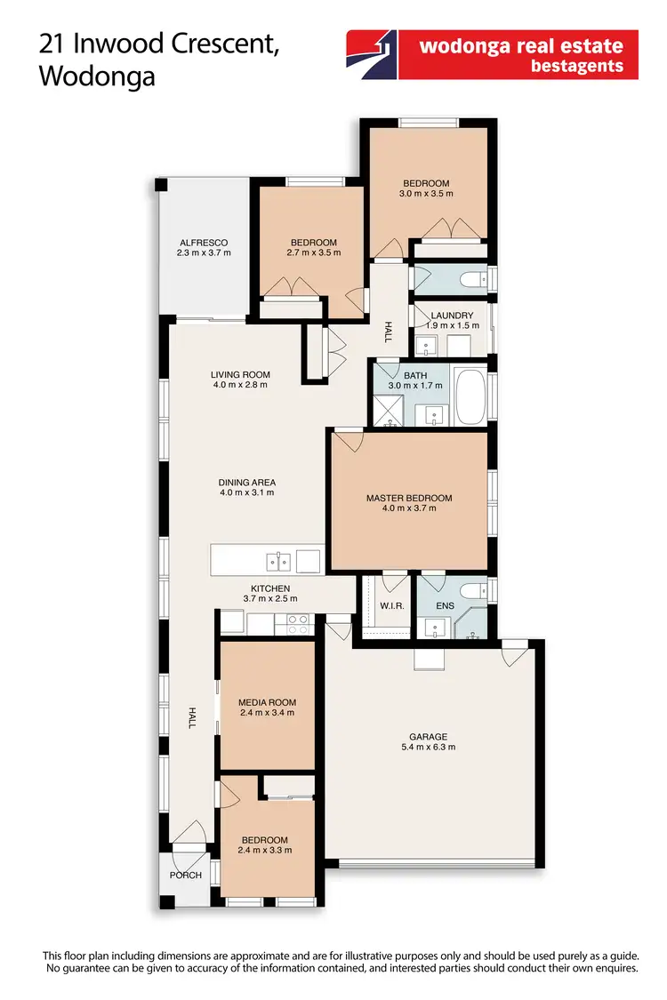 Floorplan of Homely house listing, 21 Inwood Crescent, Wodonga VIC 3690