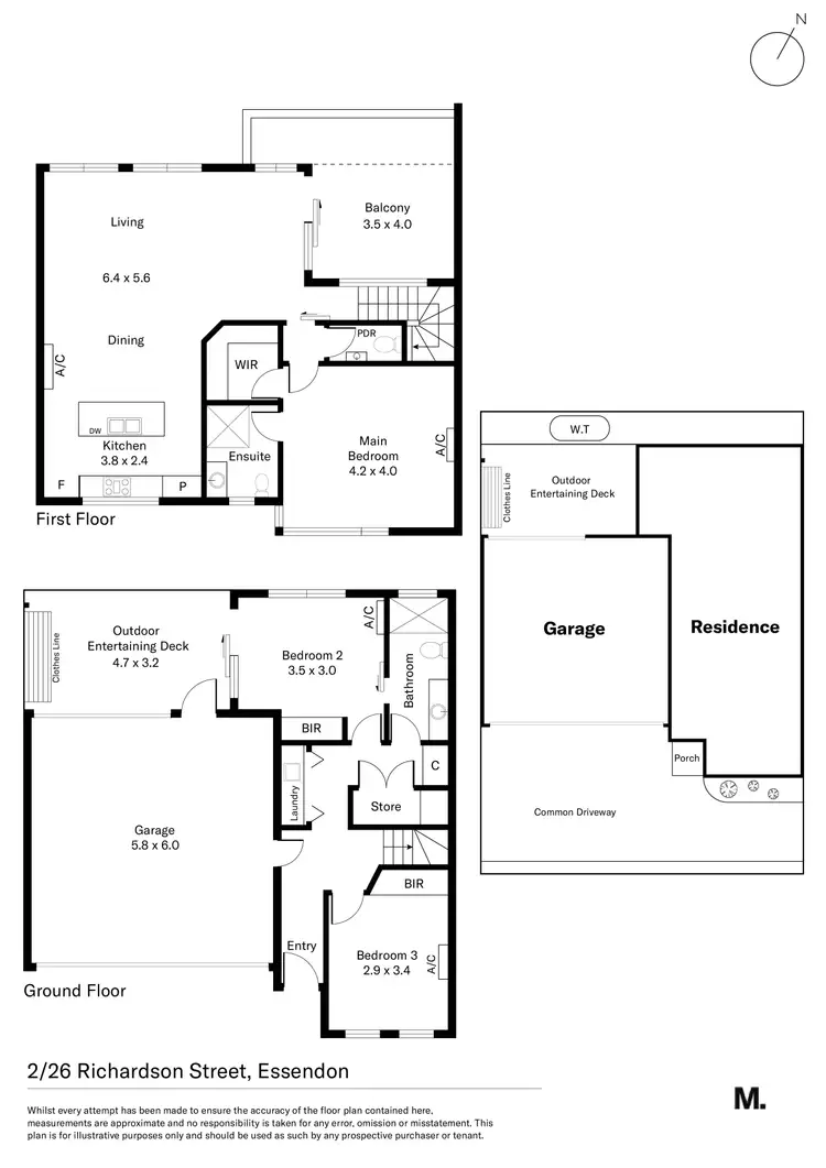 Floorplan of Homely townhouse listing, 2/26 Richardson Street, Essendon VIC 3040