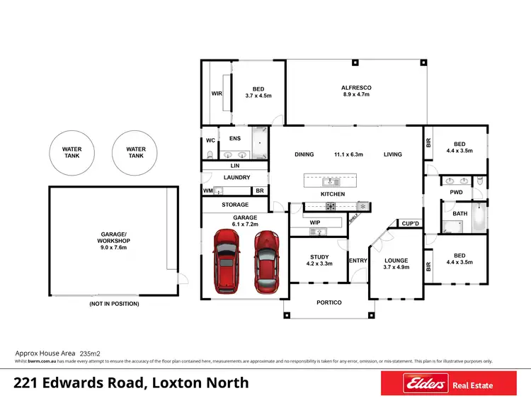 Floorplan of Homely house listing, 221 Edwards Road, Loxton SA 5333