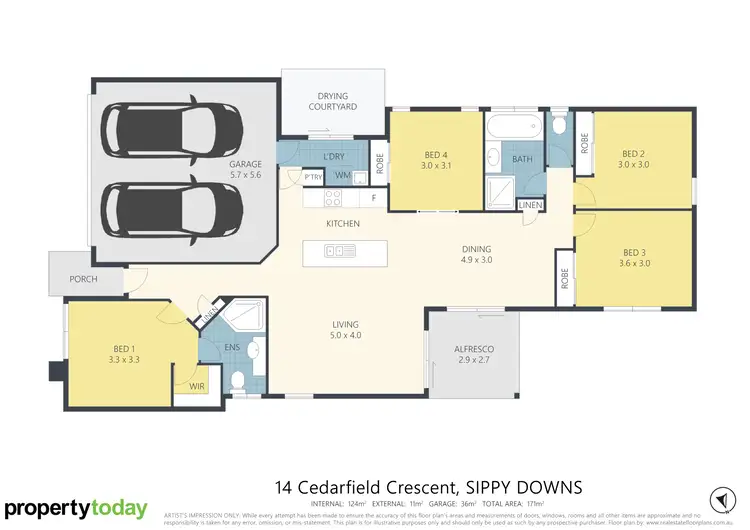 Floorplan of Homely house listing, 14 Cedarfield Crescent, Sippy Downs QLD 4556