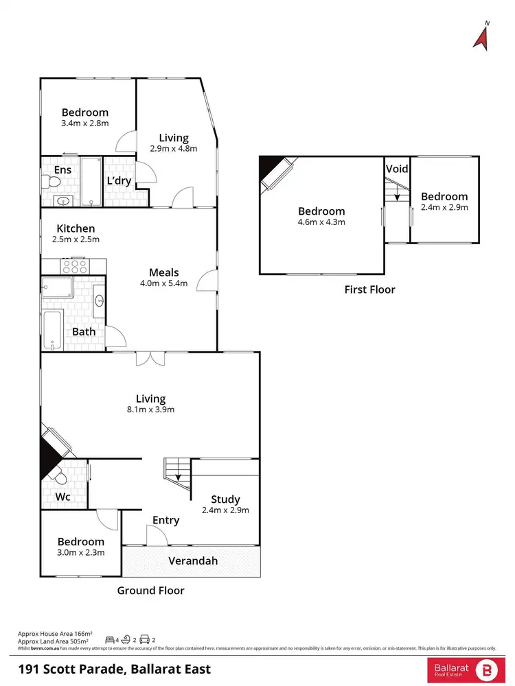 Floorplan of Homely house listing, 191 Scott Parade, Ballarat East VIC 3350
