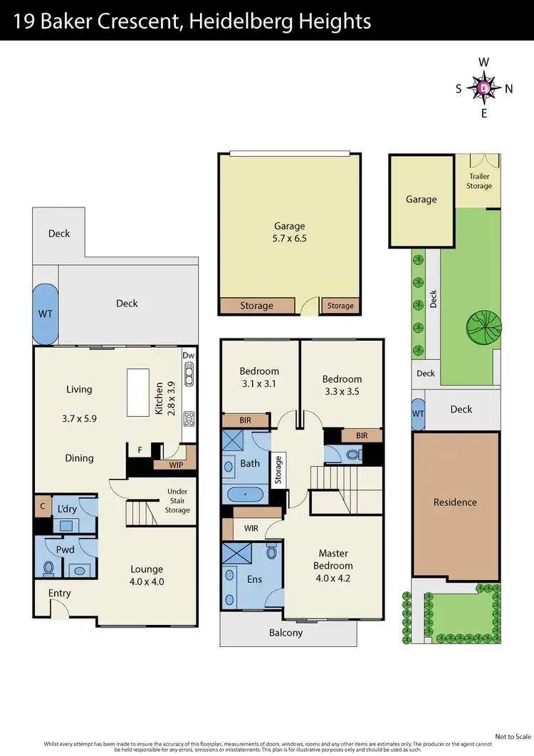 Floorplan of Homely townhouse listing, 19 Baker Crescent, Heidelberg Heights VIC 3081