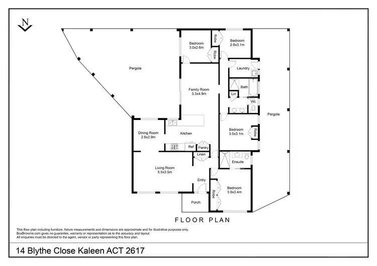 Floorplan of Homely house listing, 14 Blythe Close, Kaleen ACT 2617