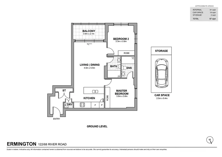 Floorplan of Homely apartment listing, 122/64-72 River Road, Ermington NSW 2115