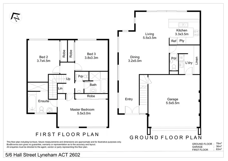 Floorplan of Homely townhouse listing, 5/6 Hall Street, Lyneham ACT 2602