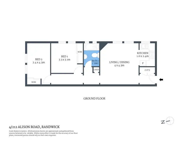 Floorplan of Homely apartment listing, 4/212 Alison Road, Randwick NSW 2031