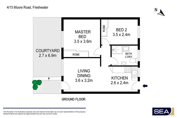 Floorplan of Homely unit listing, 4/15 Moore Road, Freshwater NSW 2096