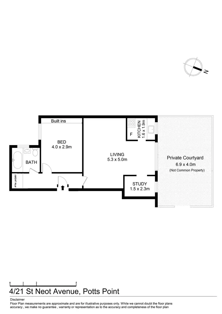 Floorplan of Homely unit listing, 4/21 St Neot Avenue, Potts Point NSW 2011