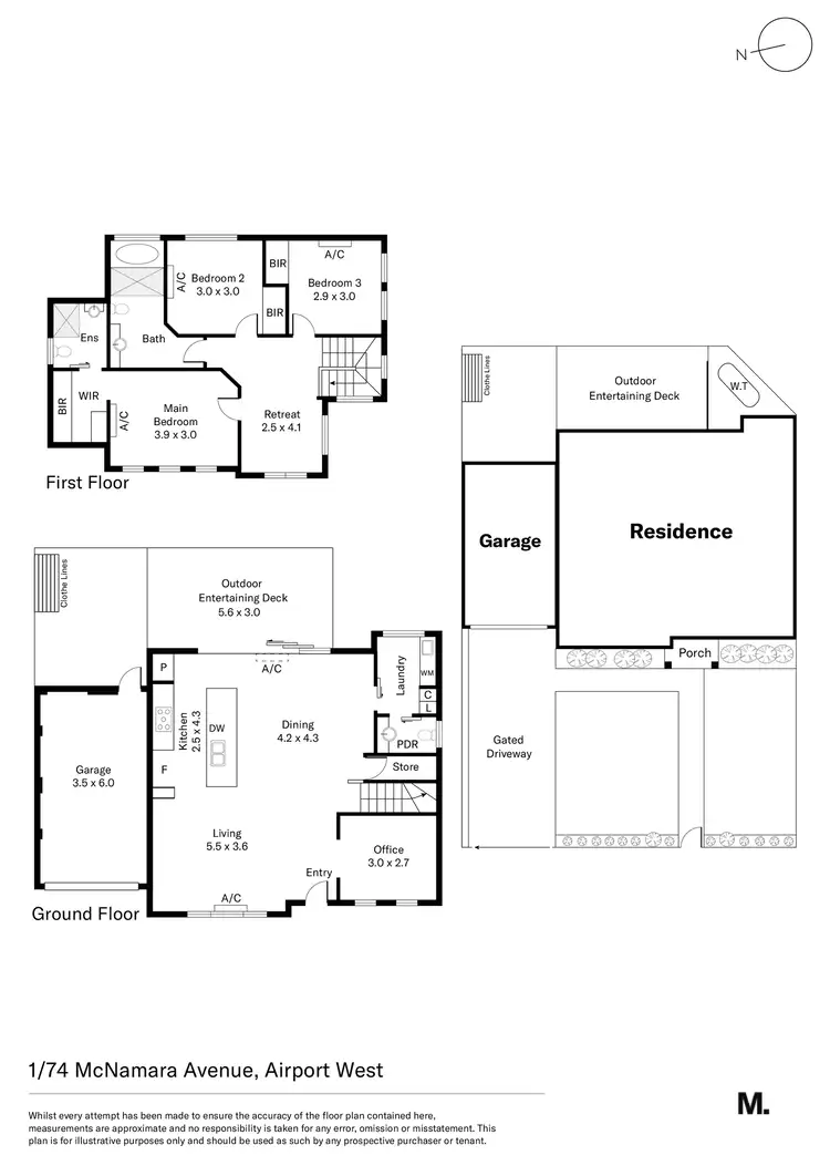 Floorplan of Homely townhouse listing, 1/74 McNamara Avenue, Airport West VIC 3042