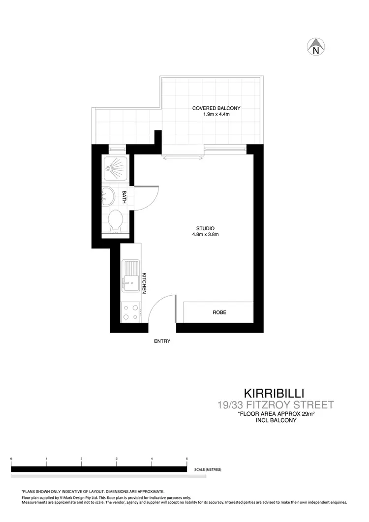 Floorplan of Homely studio listing, 19/33 Fitzroy Street, Kirribilli NSW 2061