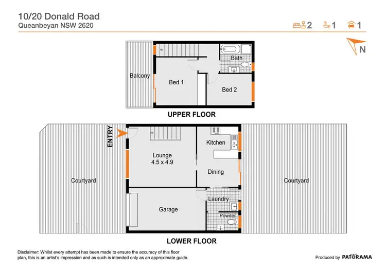Floorplan of Homely townhouse listing, 10/20 Donald Road, Karabar NSW 2620