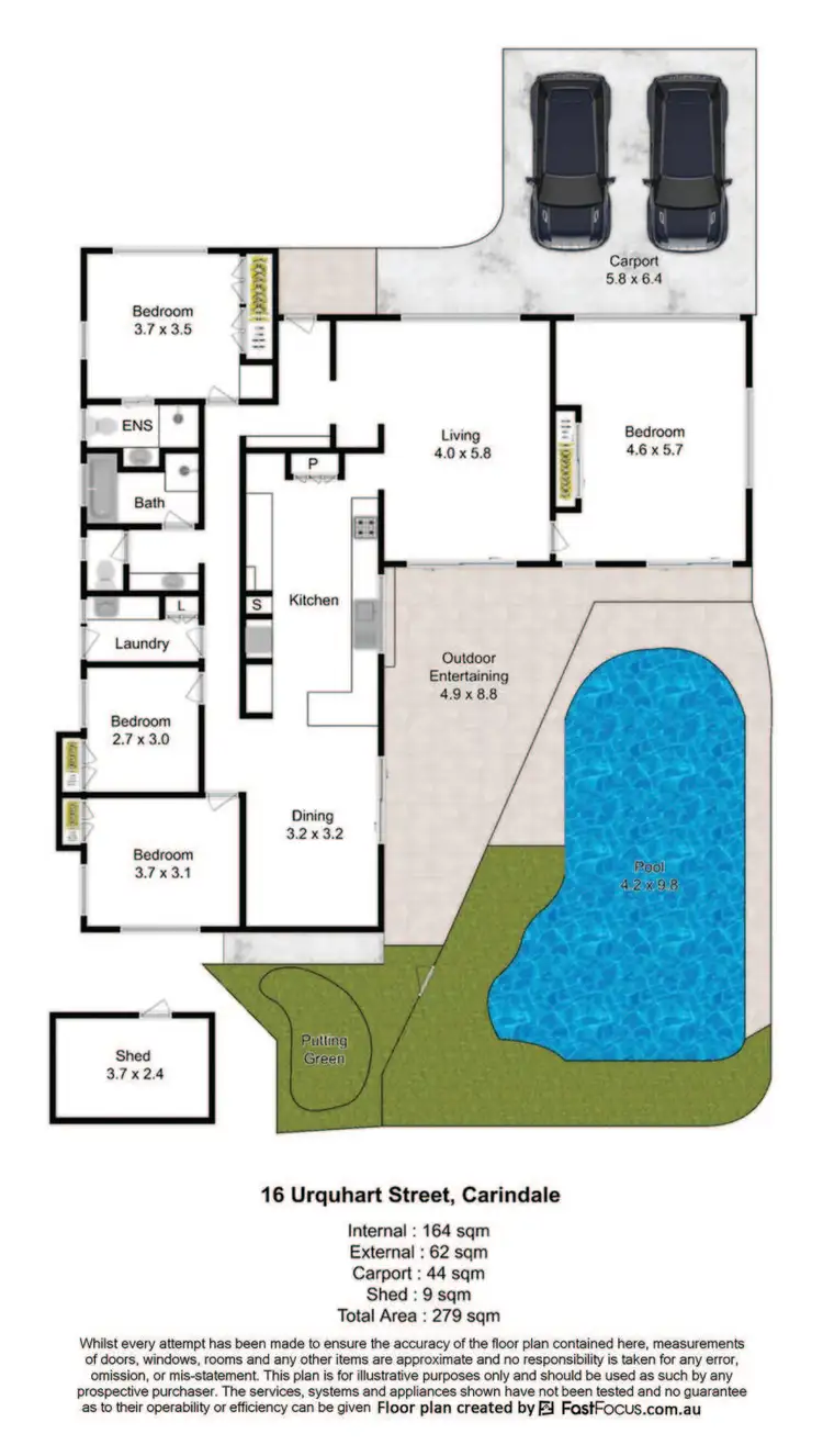 Floorplan of Homely house listing, 16 Urquhart Street, Carindale QLD 4152