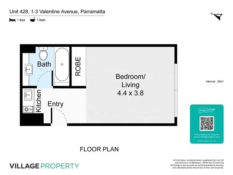 Floorplan of Homely apartment listing, 428/1-3 Valentine Avenue, Parramatta NSW 2150