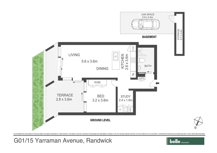 Floorplan of Homely apartment listing, G01/15 Yarraman Avenue, Randwick NSW 2031