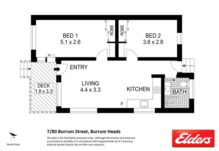 Floorplan of Homely unit listing, 7/80 Burrum Street, Burrum Heads QLD 4659
