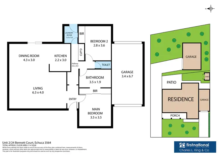 Floorplan of Homely townhouse listing, 2/24 Bennett Court, Echuca VIC 3564