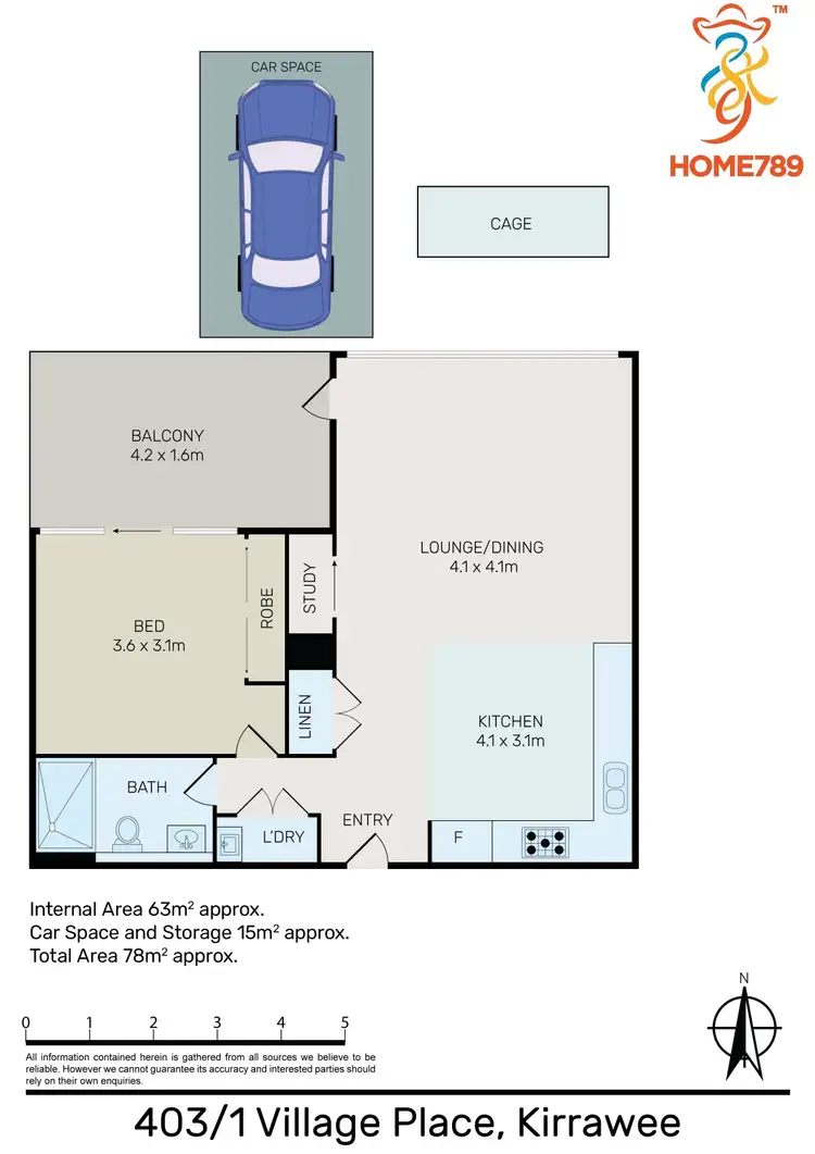 Floorplan of Homely apartment listing, 403/1 Village Place, Kirrawee NSW 2232