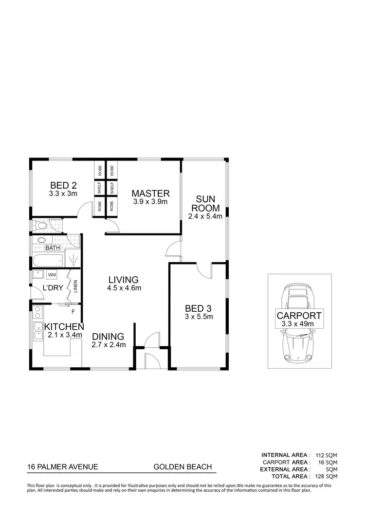 Floorplan of Homely house listing, 16 Palmer Avenue, Golden Beach QLD 4551
