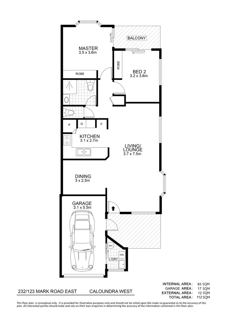 Floorplan of Homely unit listing, 232/123 Mark Road, Caloundra West QLD 4551