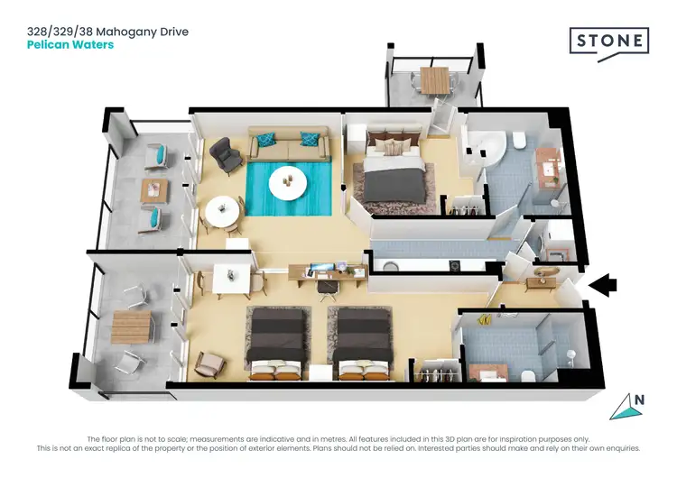 Floorplan of Homely unit listing, 328/329/38 Mahogany Drive, Pelican Waters QLD 4551