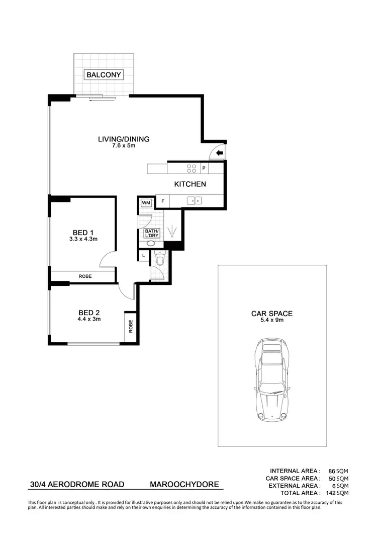 Floorplan of Homely unit listing, 30/4 Aerodrome Road, Maroochydore QLD 4558