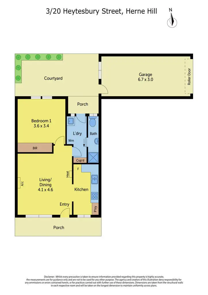 Floorplan of Homely unit listing, 3/20 Heytesbury Street, Herne Hill VIC 3218